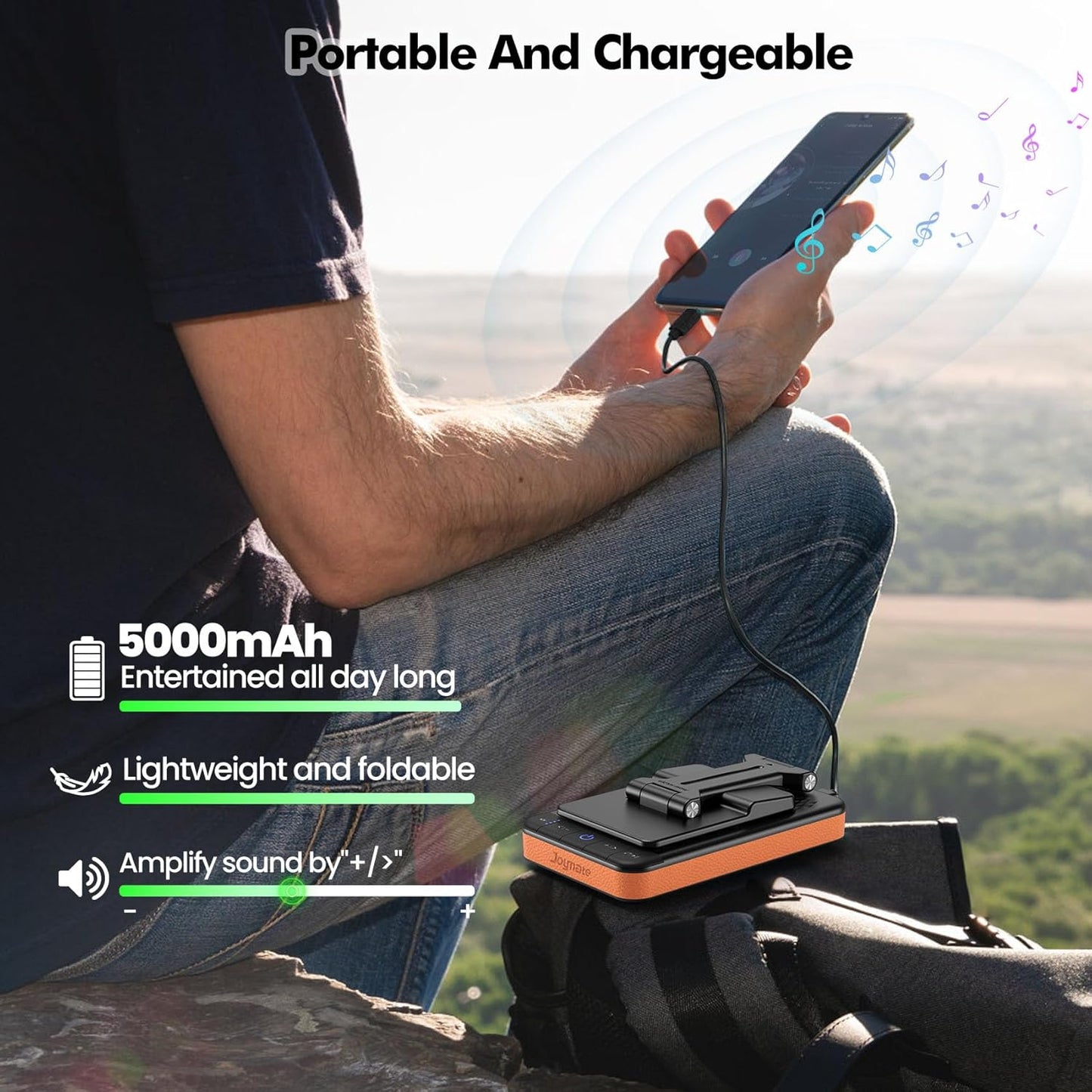 Joymate 5000mAh Gifts for Men and Women, Charging Phone Stand with Bluetooth Speaker Valentines Day Gifts for Him