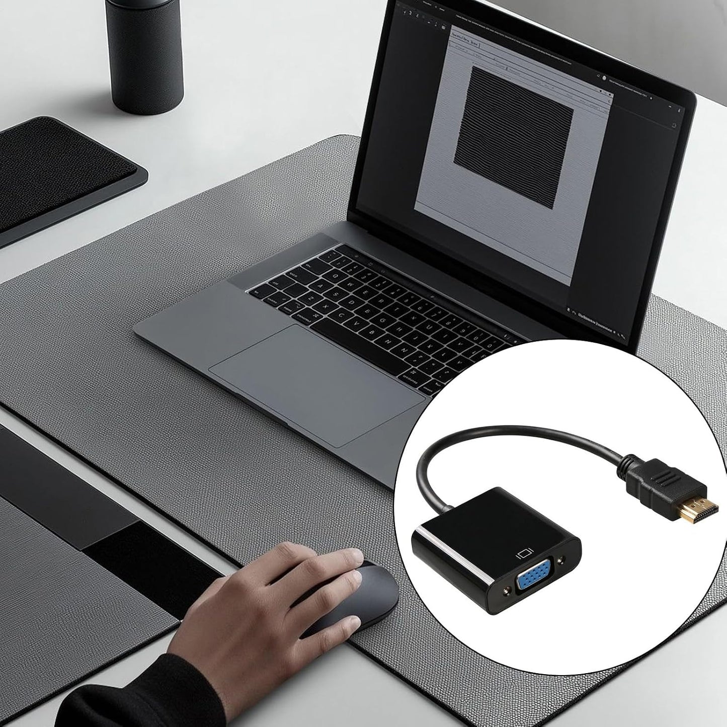 VLSQHNCF 1080P Seamlessly HDMI to VGA Adapter, HDMI Male to VGA Female Unidirectional Converter, Supports Sound