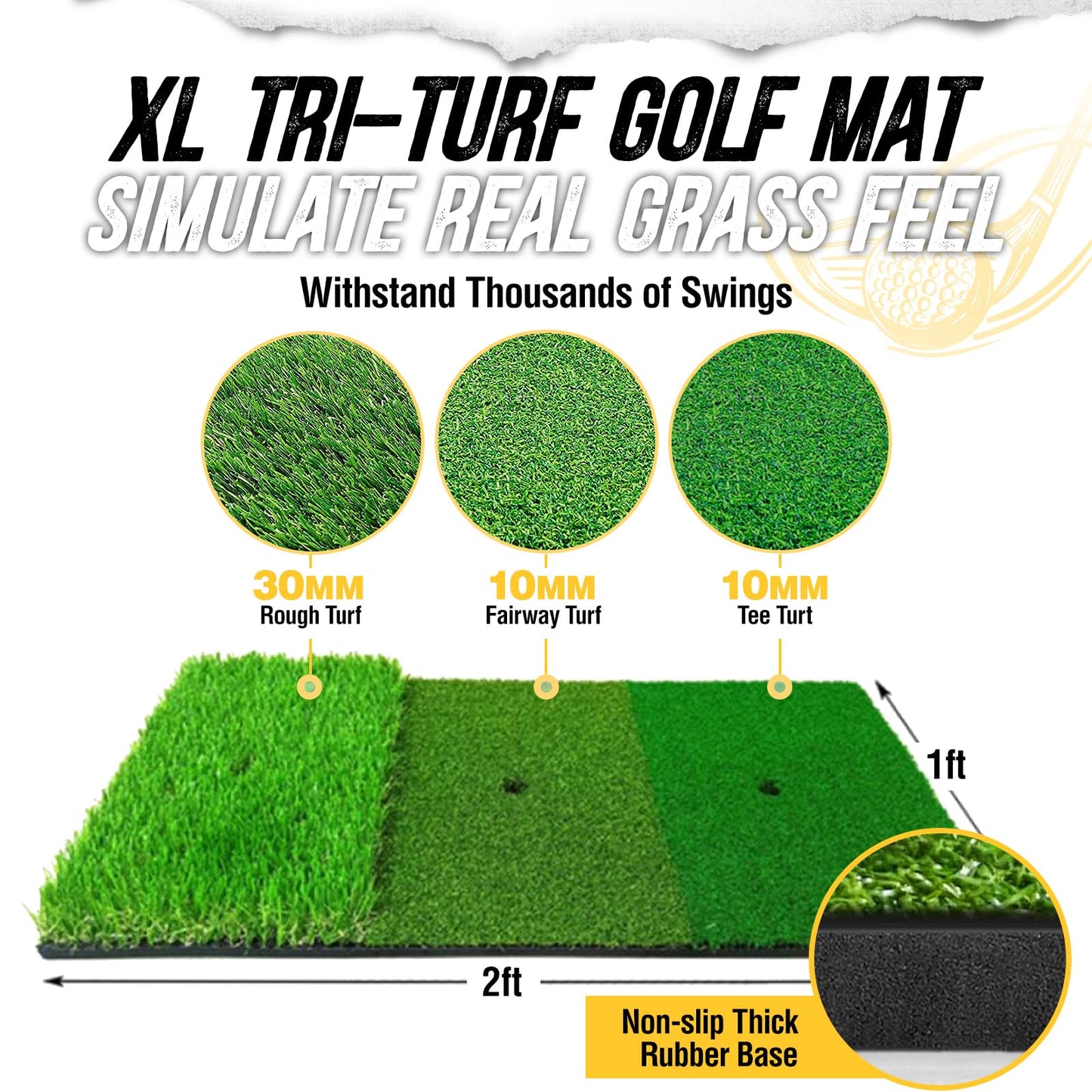 PodiuMax Golf Net, 10x7ft Golf Practice Net and Mat, Noise Reduce Target, 5 Balls, 4 Sandbags, Tee, Carry Bag, Hitting Nets for Backyard Garage, Indoor Driving Chiping, Gift for Men & Golfers
