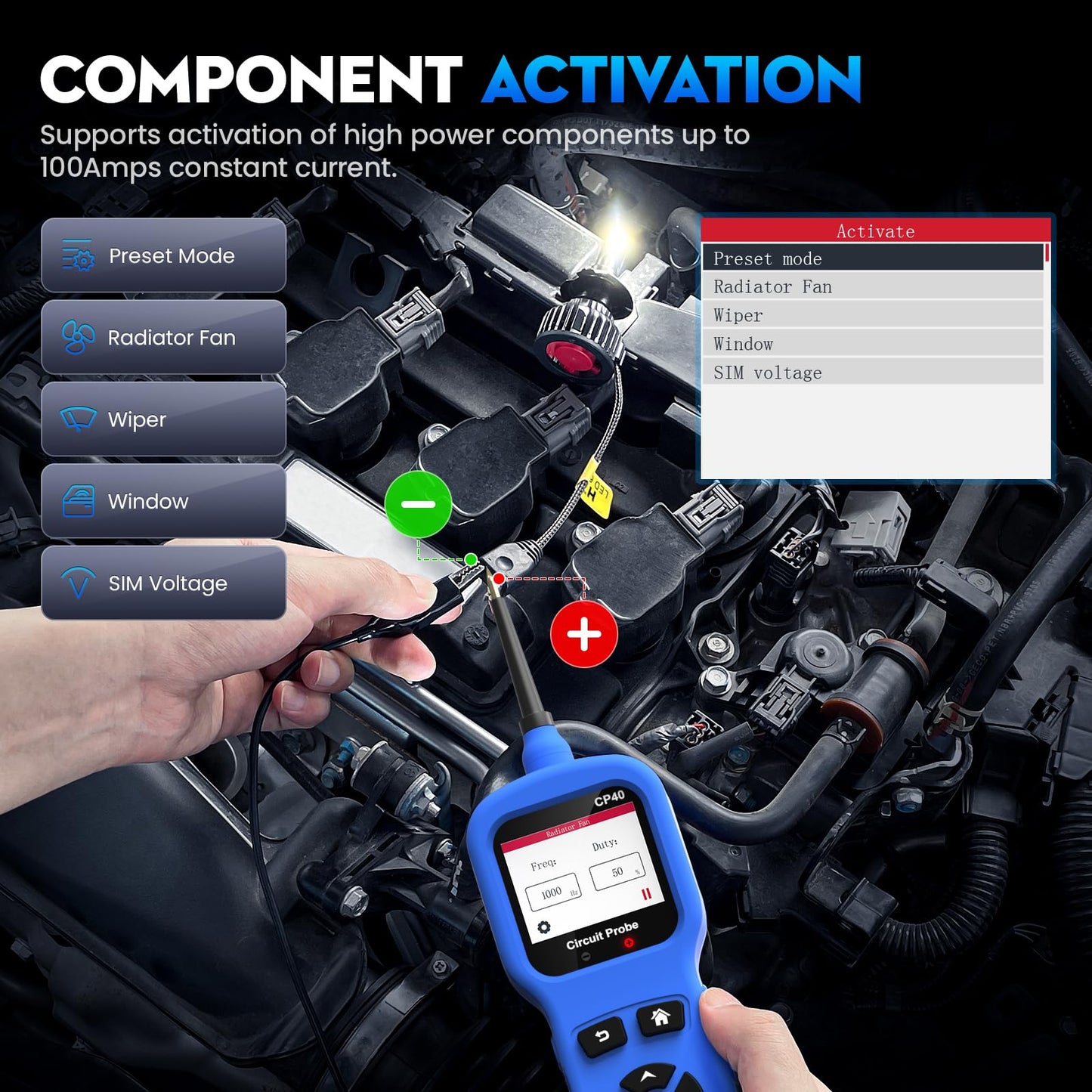 Automotive Circuit Probe Tester Kit All-in-One, 12 24V DC Car Circuit Tester Digital Multimeter Oscilloscope Fuel Injector Battery Tester, Auto Short Circuit Finder Resistance Relay Diode Fuse Tester