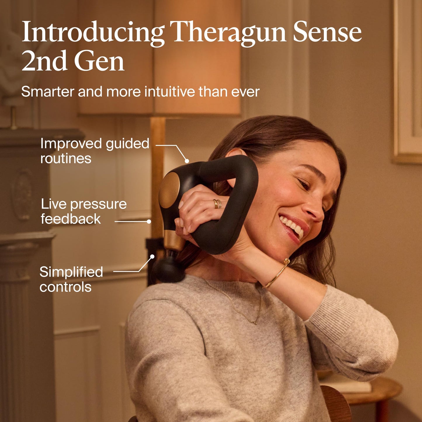 TheraGun Sense (2nd Generation) Massage Gun by Therabody - Relaxing Massage Gun with Built-in Guided Routines for Easy Stress Relief, Tension & Sleep