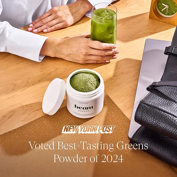 Beam Greens ??Daily Superfood Powder for Women, Organic Green Juice with Veggies & Adaptogens, Gut Health & Immunity Support, Vegan, No Sugar, Third Party Tested, 30 Servings