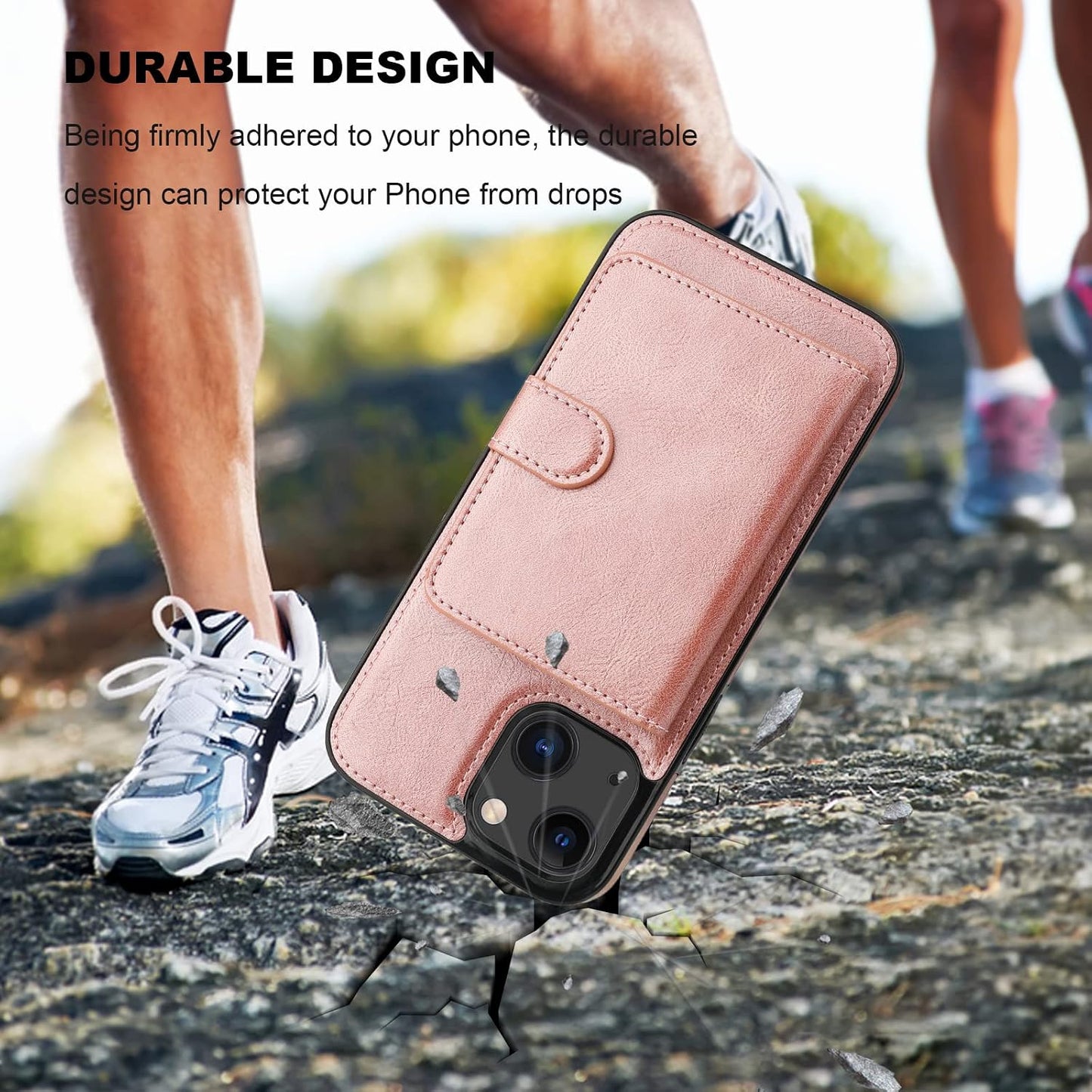 Bocasal 13 6.1 Inch Wallet Case for iPhone Compatible with MagSafe Magnetic RFID Blocking Detachable Premium PU Leather