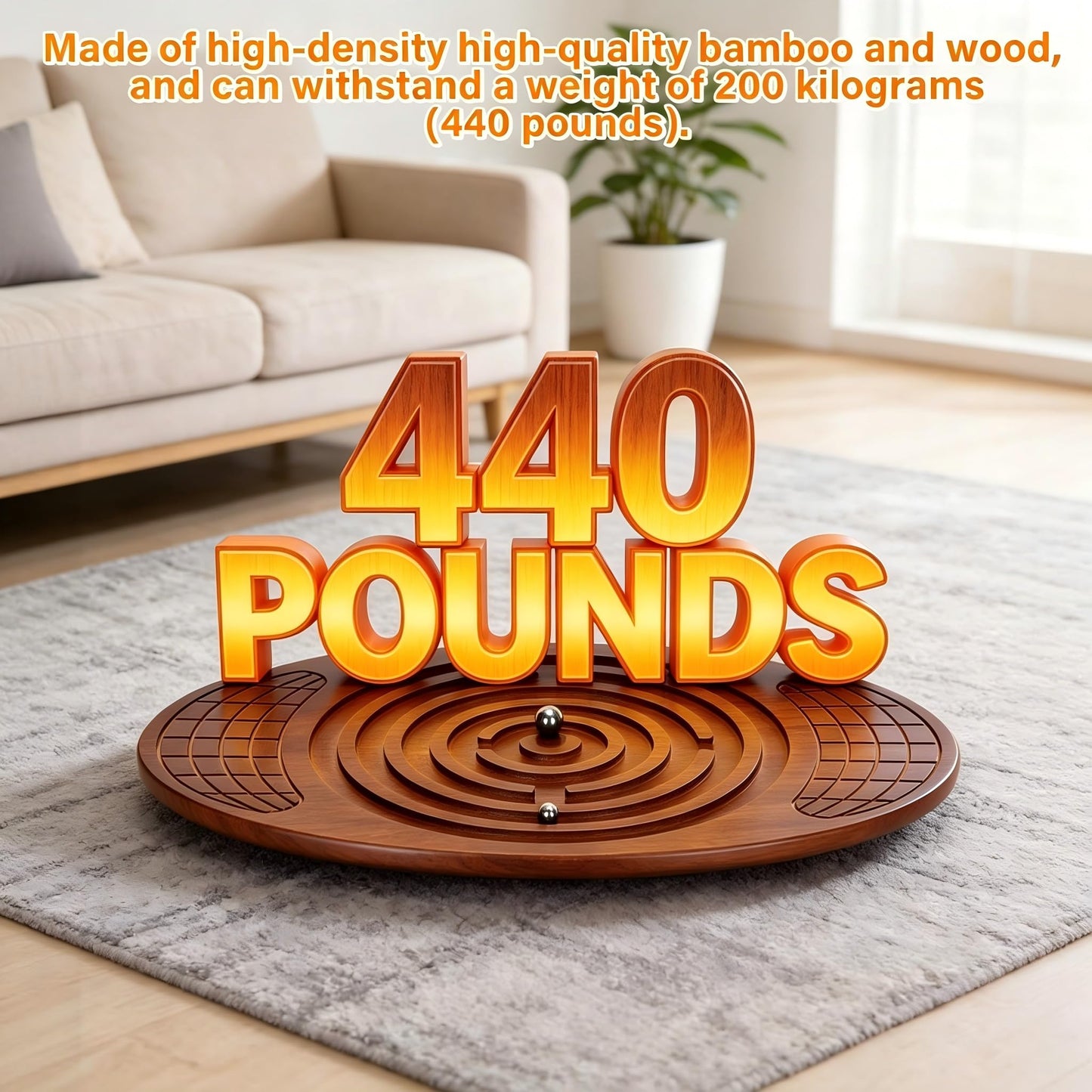 Wooden Balance Board With Maze, Wobble Board for Kids, Toddlers, Teens & Adults for Exercise Training, Wobble Balance Board for Core Training, Surf/Ski/Skate Prep, Rated for 440 Pounds of Weight