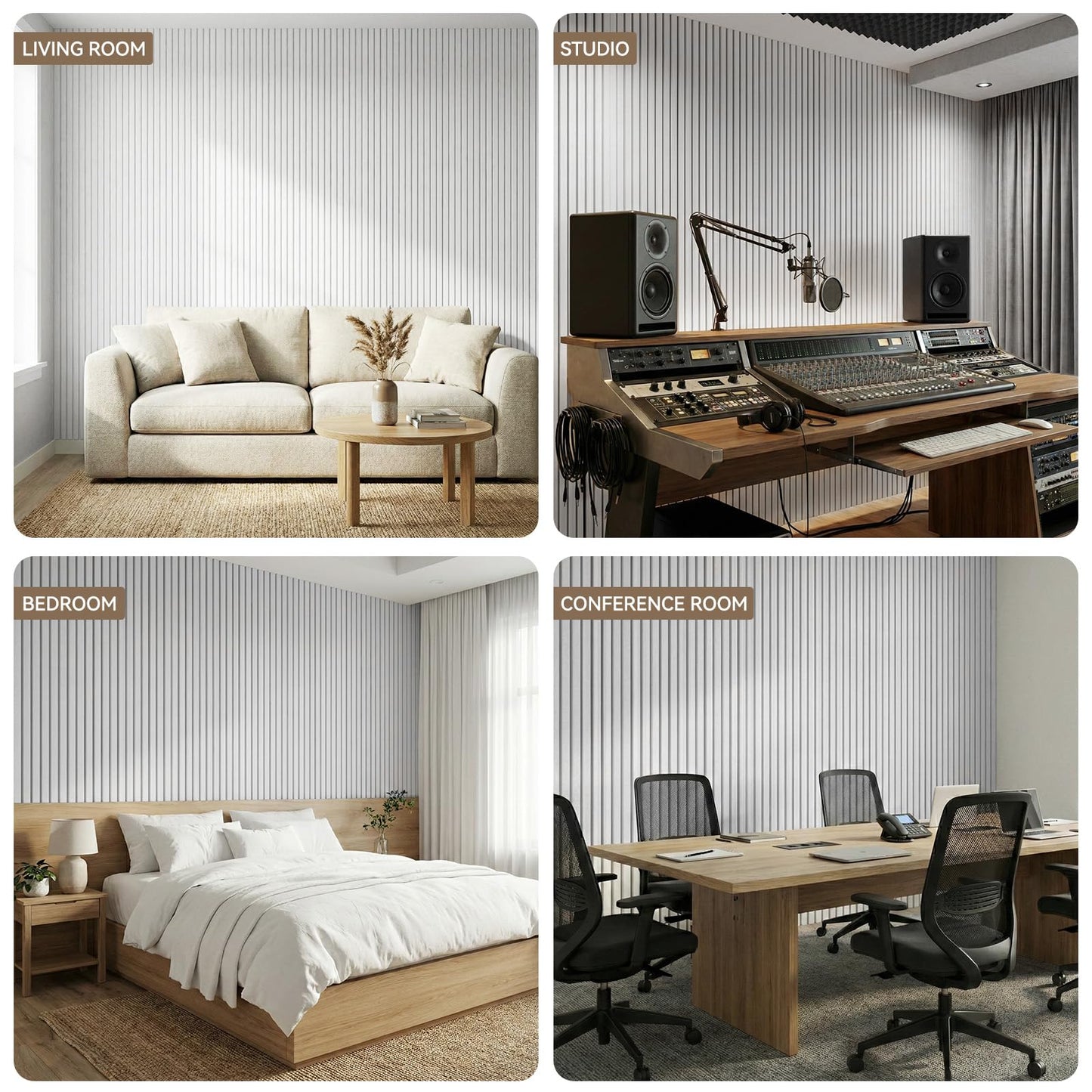 10 Packs Acoustic Panels,Large 47" X 24" X 0.38" Soundproof Wall Panels,Self-adhesive Sound Absorbing Dampening Panel,Sound Proof Panels for Walls Home Studio and Office(White)