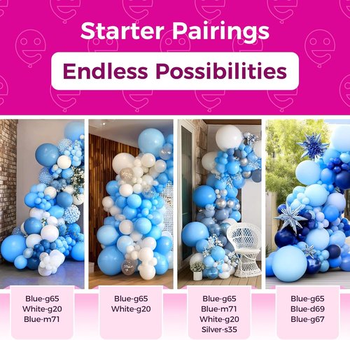 Bezente 36 Inch Blue Giant Balloons - Jumbo Light Blue Latex Balloons for Parties & Events | 8 Pack