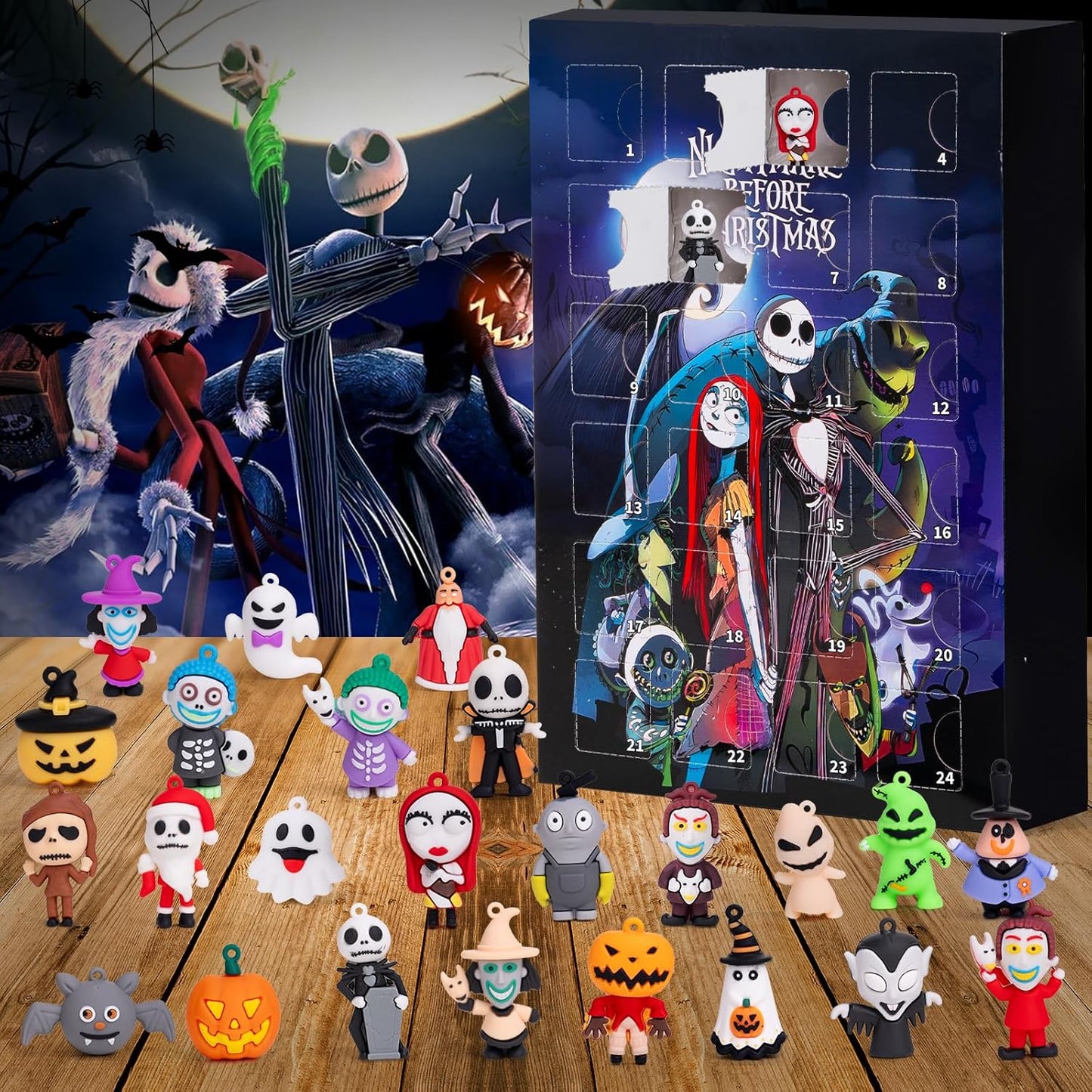 Nightmare Before Christmas Advent Calendar 2025 - 24-Day Halloween Countdown with Classic Doll Collectibles & Ornaments