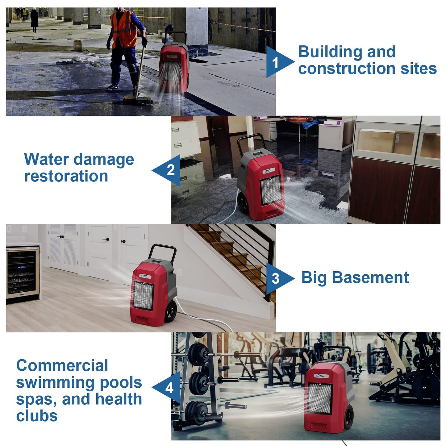 ALORAIR 180 Pints Commercial Dehumidifier with Pump Drain Hose, Smart Wi-Fi Dehumidifier for Large Basement, Industrial or Commercial Space, Smart Wi-Fi, 6 Years Limited Warranty