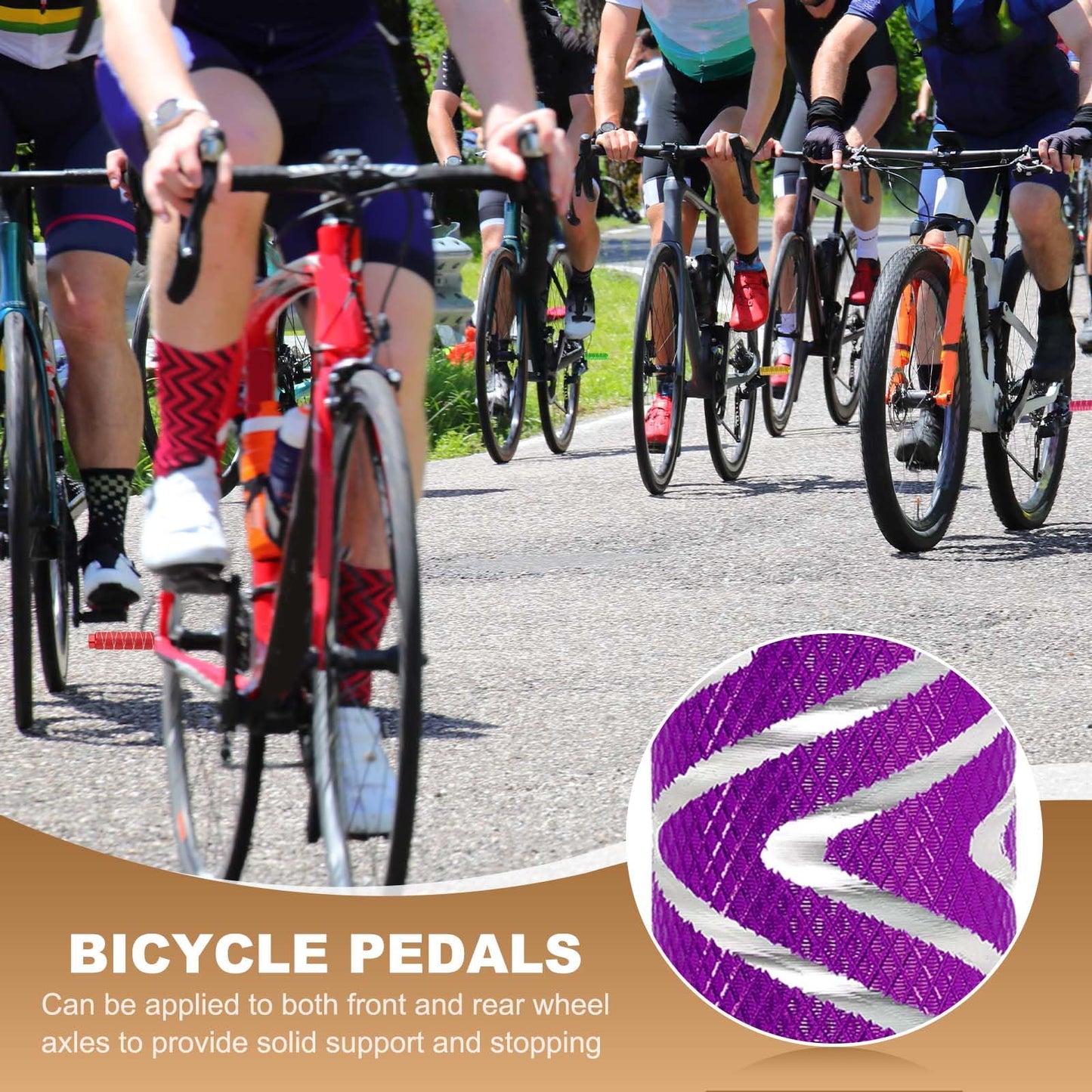 PATIKIL Bike Pegs Fit 3/8 Inch Axles, 2 Pack Aluminum Alloy Anti-Skid Lead Foot Small Bicycle Peg Back Seat Stands with Stripe for BMX Mountain Dirt Bike Cycling Rear, Purple