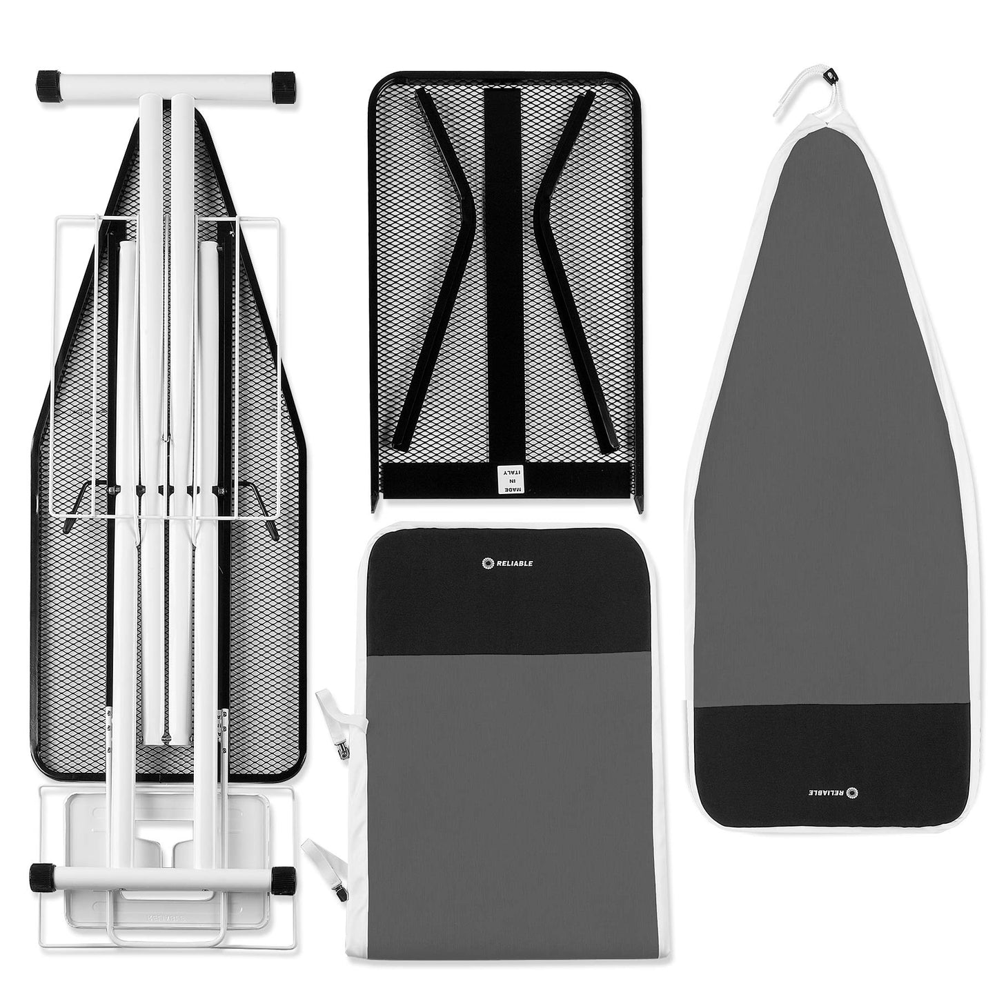 Reliable 320LB 2-in-1 Ironing Board, Standard 47.25” x 19” Convertible to Extra-Long Rectangular 55” x 19”, Vera Foam Cover, Conex Heat Resistant Zone, Removable Iron Rest, Adjustable Height