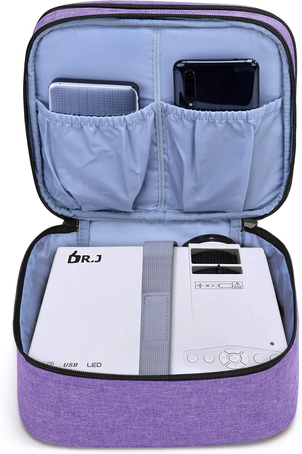 LUXJA Mini Projector Carry Case - Portable Protective Bag in Purple