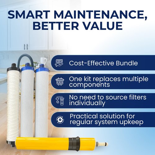 IPW Industries Inc. - Hydrotech 41400008-09 Reverse Osmosis Water Filter Replacement Set & 33001033-50 GPD Membrane RO Cartridge for Home Improvement; Compatible to Aqua FLo 1240