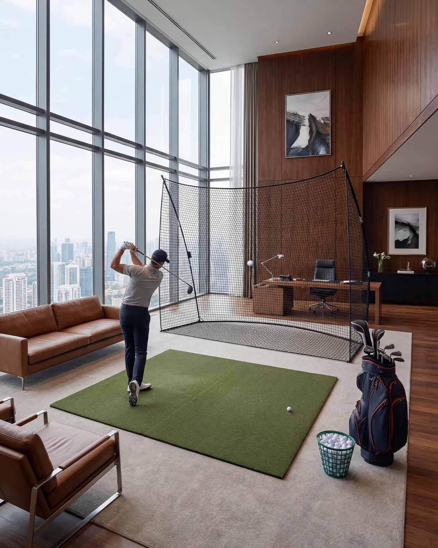 Golf Practice Net 10x7 FT, Heavy Duty & Easy Quick Setup with Sturdy Frame, Portable Hitting Net with Carry Bag for Backyard Indoor Outdoor Golf Swing Chipping Training, Ideal Gift for Men Dad