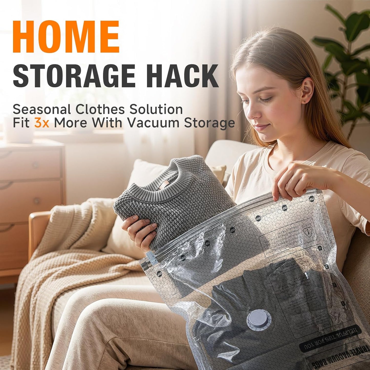 Space Saver Vacuum Storage Bags - Portable Electric Pump Included | 15 Combo for Clothes & Blankets