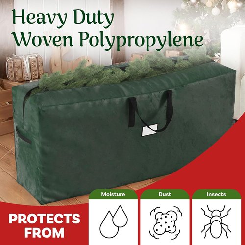 Elf Stor Christmas Tree Storage Bags - Extra-Large Set of 2 for 9-Foot Artificial Trees | Green Totes
