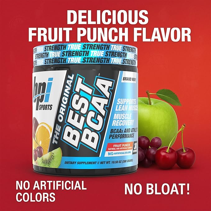 BPI Sports Best BCAA Powder - Muscle Recovery Support - Branched Chain Amino Acids | Building Blocks of Protein and Muscle - Post Workout Recovery ??Hydration - Fruit Punch, 30 Servings