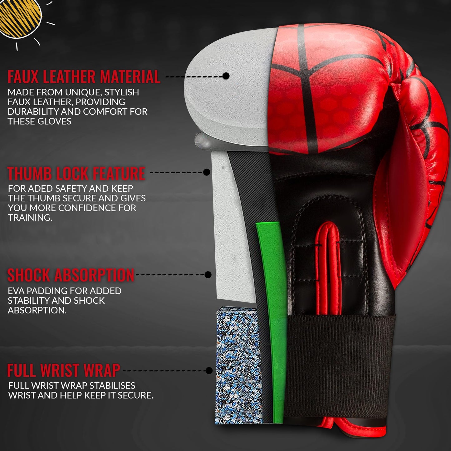WYOX Kids Boxing Gloves 4oz 6oz 8oz – Youth Punching Gloves for Boys & Girls Ages 3–15 – Sparring Gloves for Punching Bag, Kickboxing, Muay Thai, MMA – Boxing Gloves for Kids Training Set