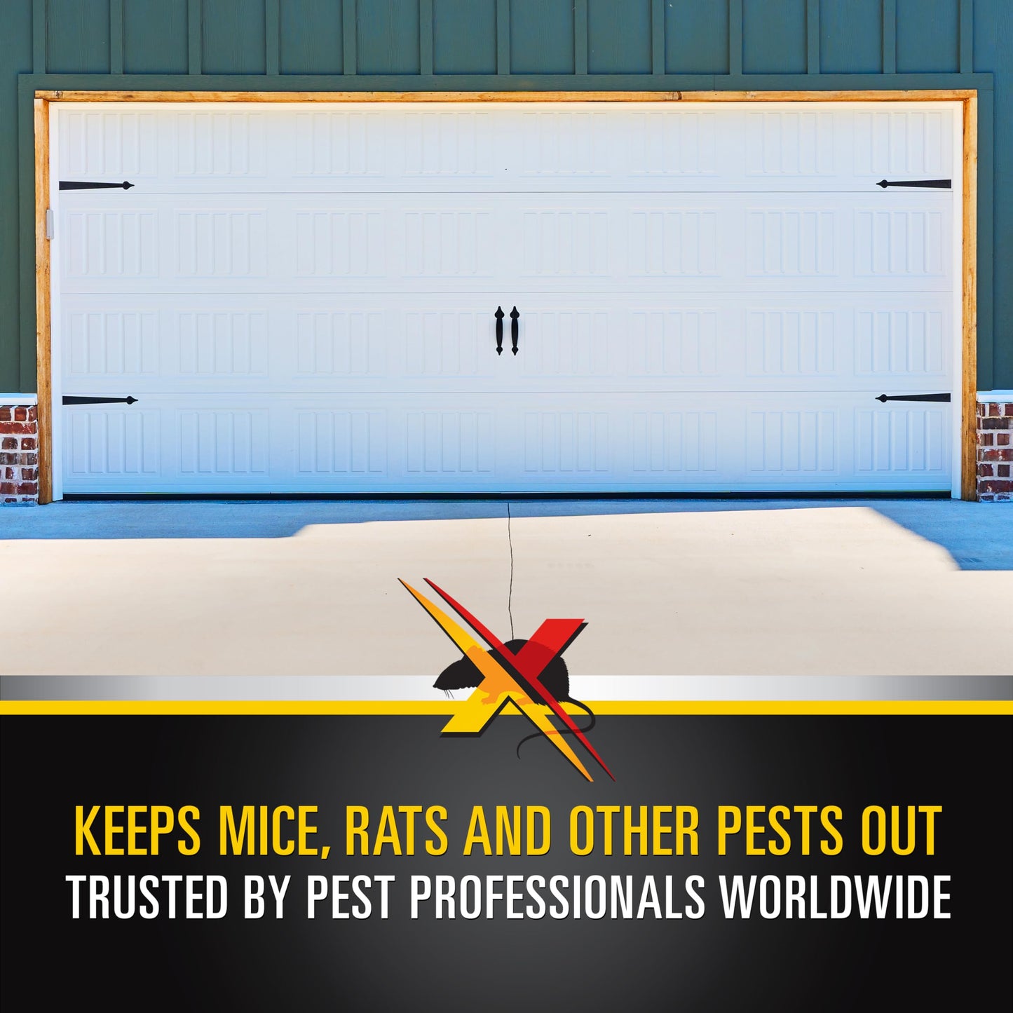 Xcluder X2 Rodent Proof Overhead Sectional Door Seal Kit, 8'2” Wide for 1.5” Thick Garage Doors, Stops Mice, Rats and Weather, Suitable for Residential or Commercial Property Use