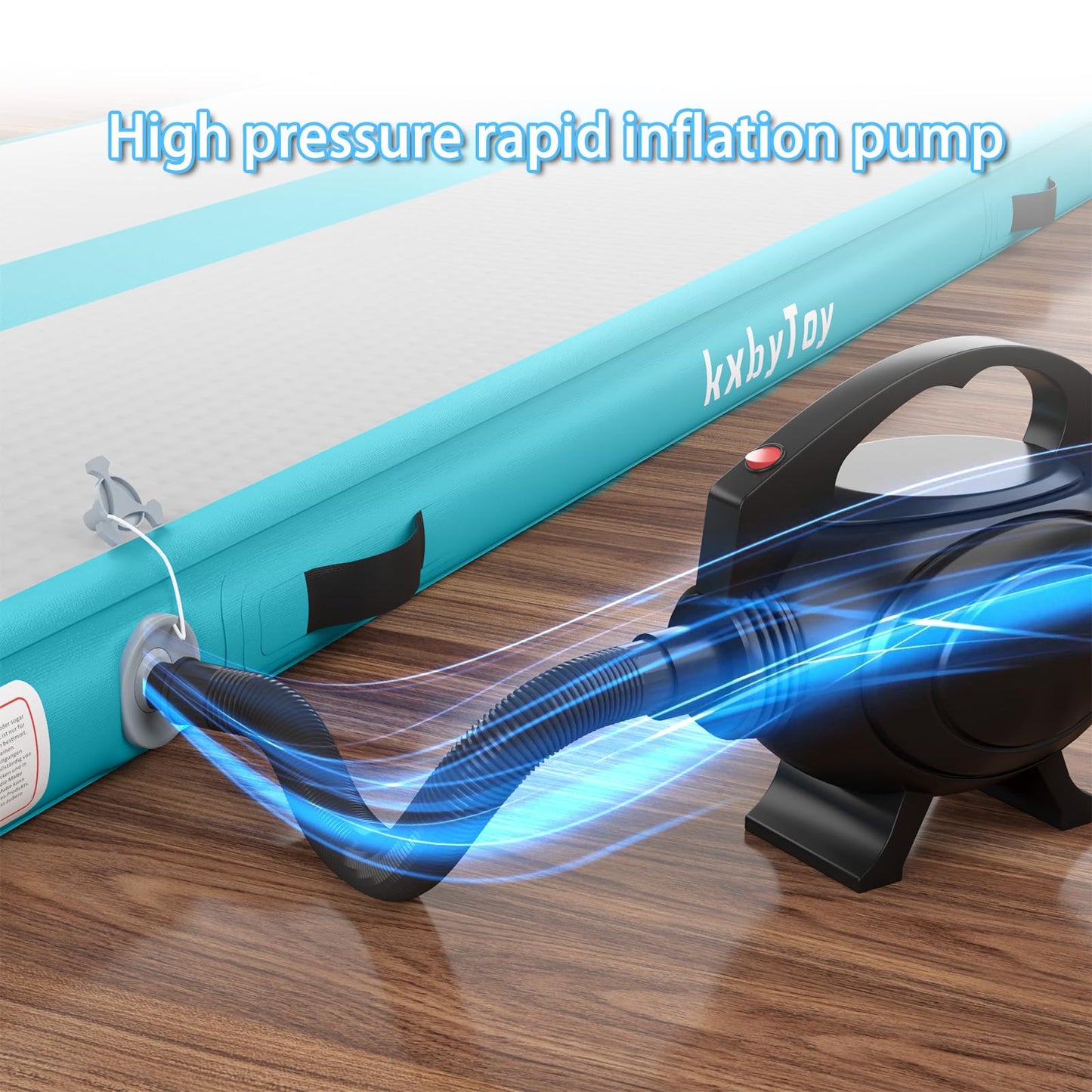Air Mat Tumble Track 4 inches Thickness Inflatable Gymnastics Mat for Home Use/Training/Cheerleading/Yoga 10/13/16/20ft With Electric Air Pump