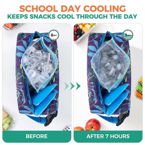 Choco Mocha Snack Bag for Kids Small Cooler Bags Insulated & Freezable Snack Bag For School Toddler Snacks Bag, Car Blue