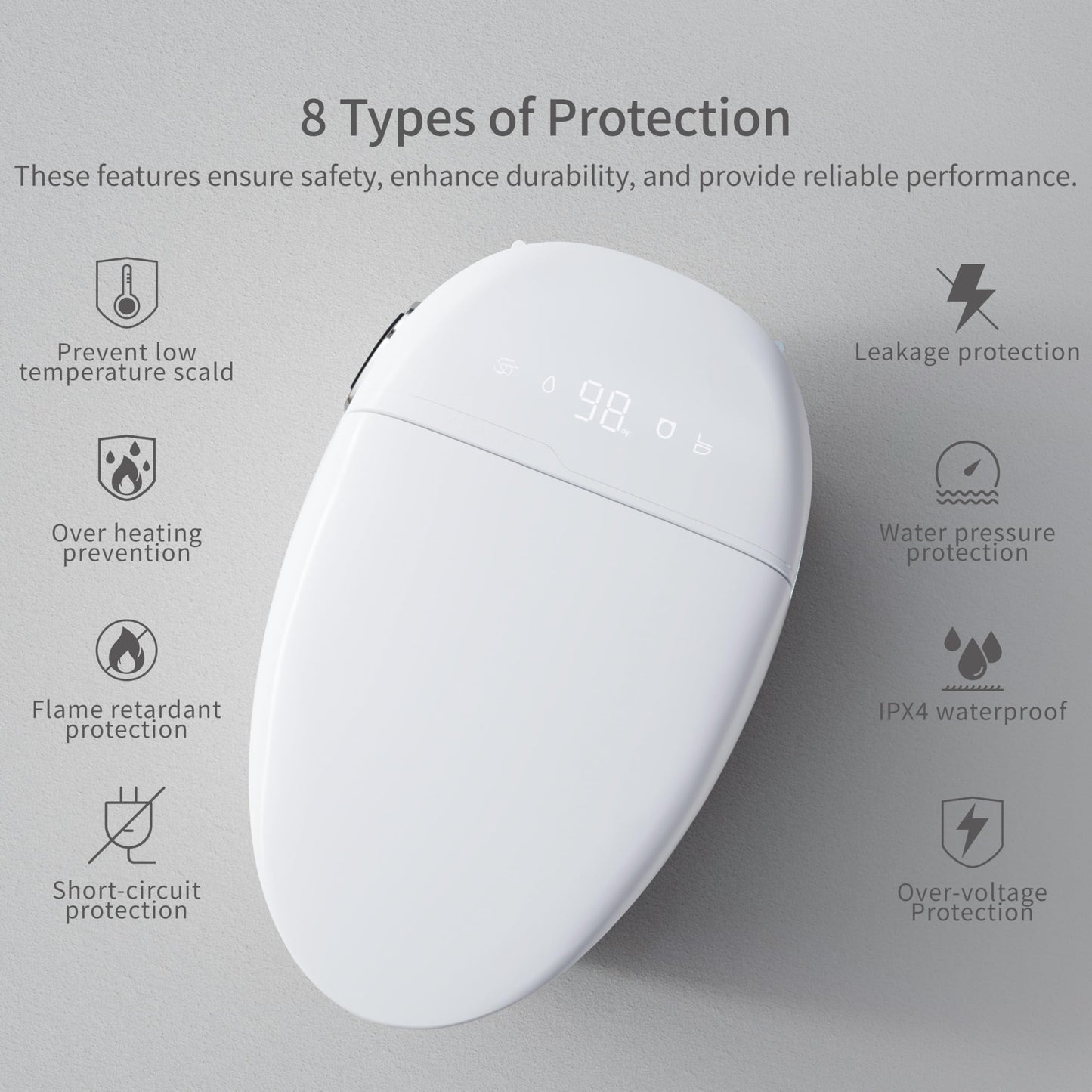 Bybarenova Smart Toilet with Bidet Built in, Tankless Elongated Smart Toilet, Auto Flush, Warm Water and Dryer, Soft Close Heated Seat, Digital Display, 12'' Rough-in