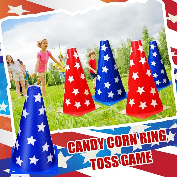 Candy Corn Ring Toss Game Plastic Cones 9 Inch Training Traffic Cones Sport Training Agility Field Marker for Youth Soccer Skating Practice
