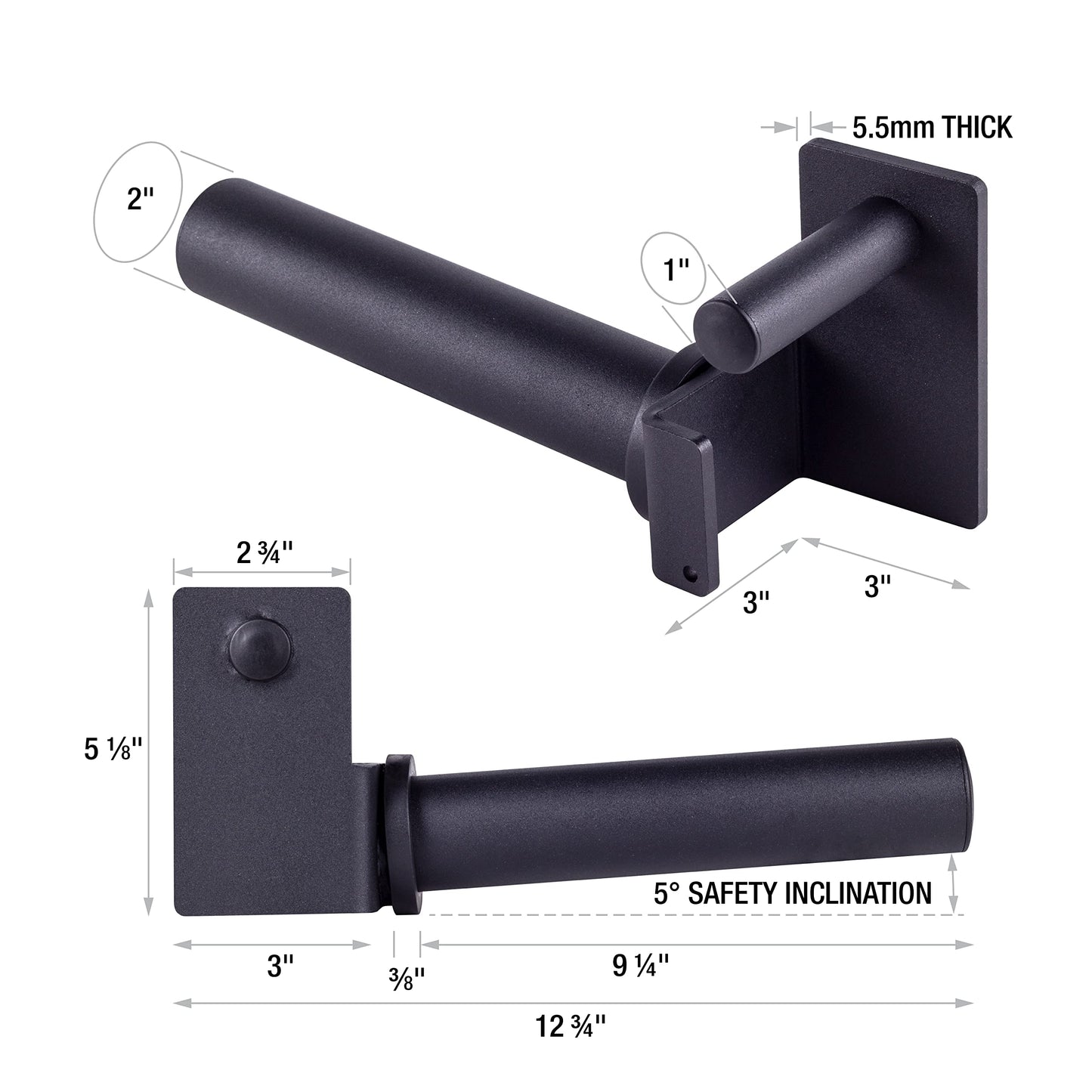 AmStaff Fitness Olympic Weight Plate Holder for Power & Squat Racks – Fits 2x2, 2.33x2.33, 3x3 Inch Tubes, 1" Hole – Storage Horns for Weight Plates on Power Rack – Pair (3" x 3")