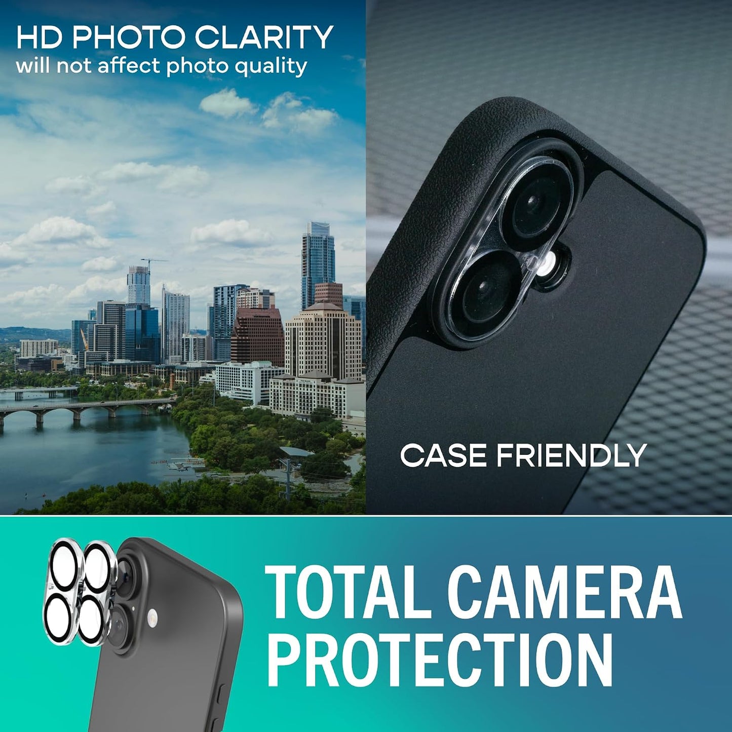 17 2-Pack 9H 17 2-Pack Smartish iPhone Screen Protector + Camera Lens Covers - Tuff Sheet - Tempered Glass Easy Install