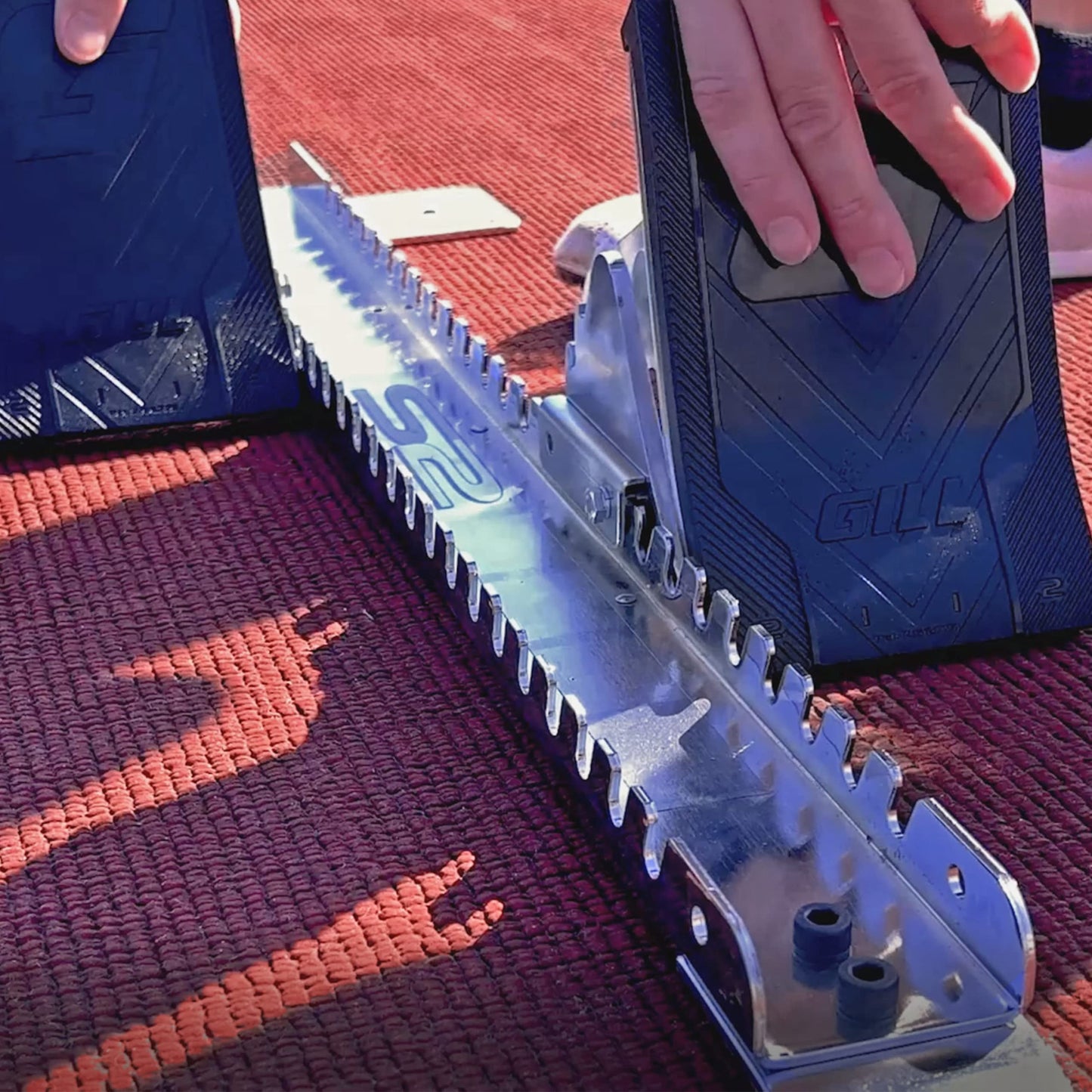 Gill Athletics S2 Starting Block 8" Tall Cast Aluminum Pedals - Designed for High Level Track & Field Competition - Pedals Feature Four Angle Adjustments - Includes 1⁄2” Pyramid Spikes - Black