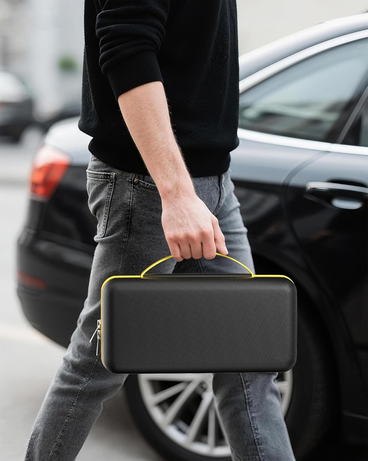 ProCase Hard Case for Fanttik Cordless Car Vacuum - Portable Travel Organizer with Mesh Pocket, Black