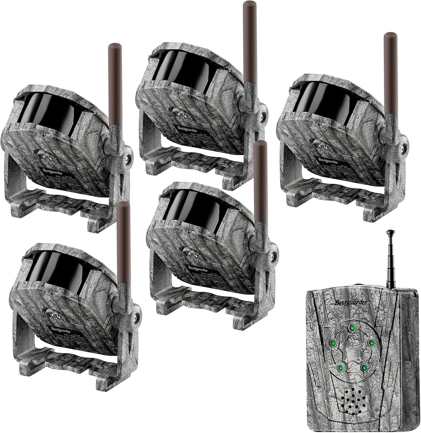 Wireless Hunting Alarm Kits 300m Long Range Night Vision Motion Detector for Deer Hog etc. Hunting/Travel/Warning 360 Degree Waterproof Security Sensor with Receiver for Camp Farm Home Surveillance