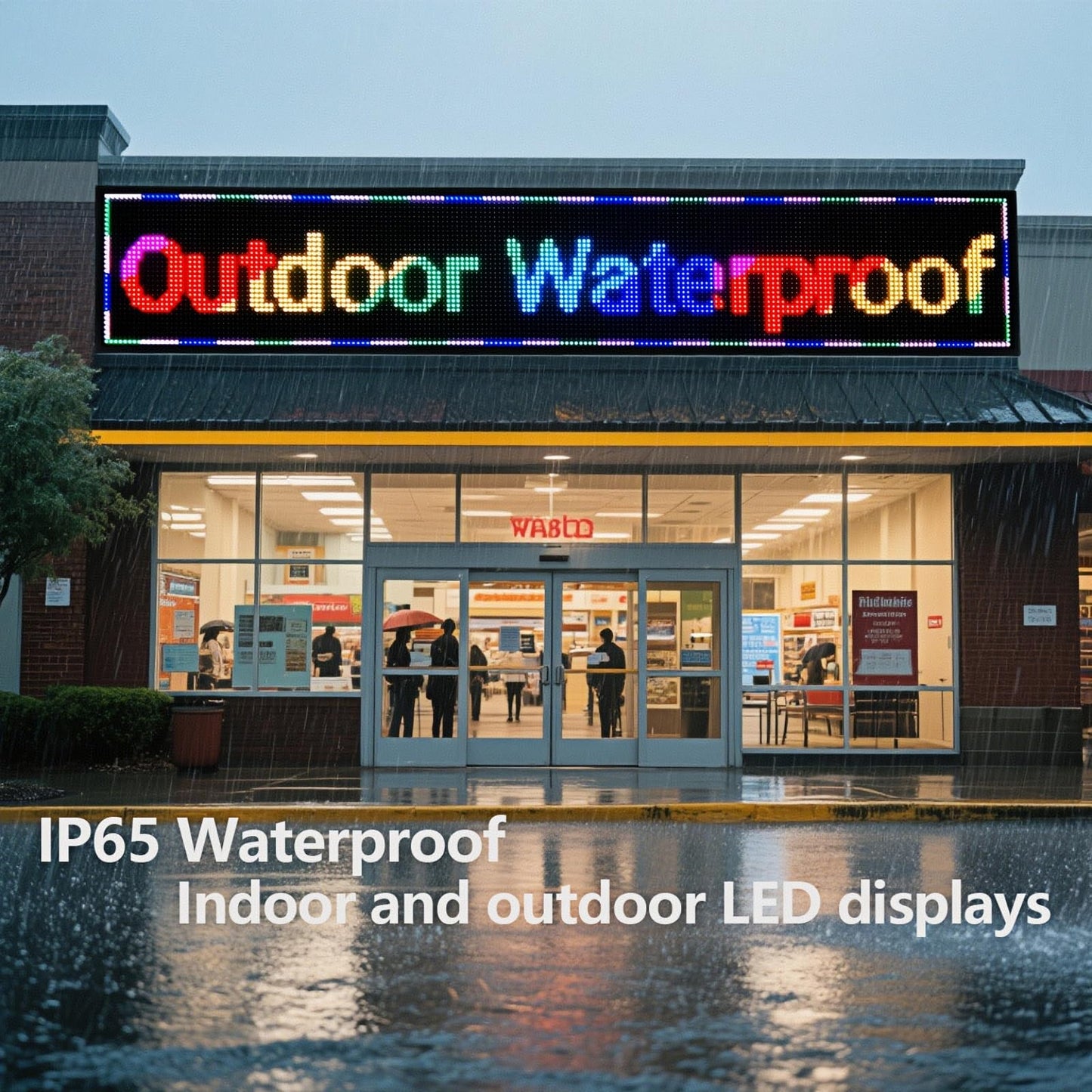 Outdoor P10 LED Scrolling Programmable Sign 77"x14", Bright High Visibility Digital Led Signage Displays, Message Signs for Business, Restaurant, Window Shop
