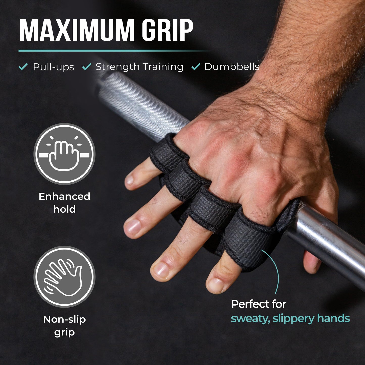 PULLUP & DIP Neoprene Grip Pads Lifting Grips, The Alternative to Gym Workout Gloves, Lifting Pads for Weightlifting, Calisthenics & Powerlifting, No More Sweaty Gym Gloves
