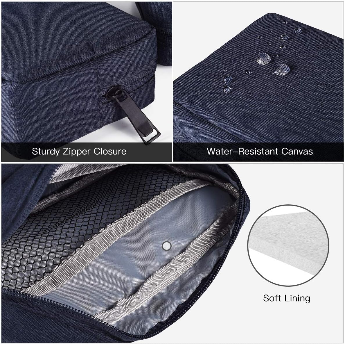 2-Pack Portable Storage Pouch Bag, Universal Electronics Accessories Case Cable Organizer Compatible with Hard Drive