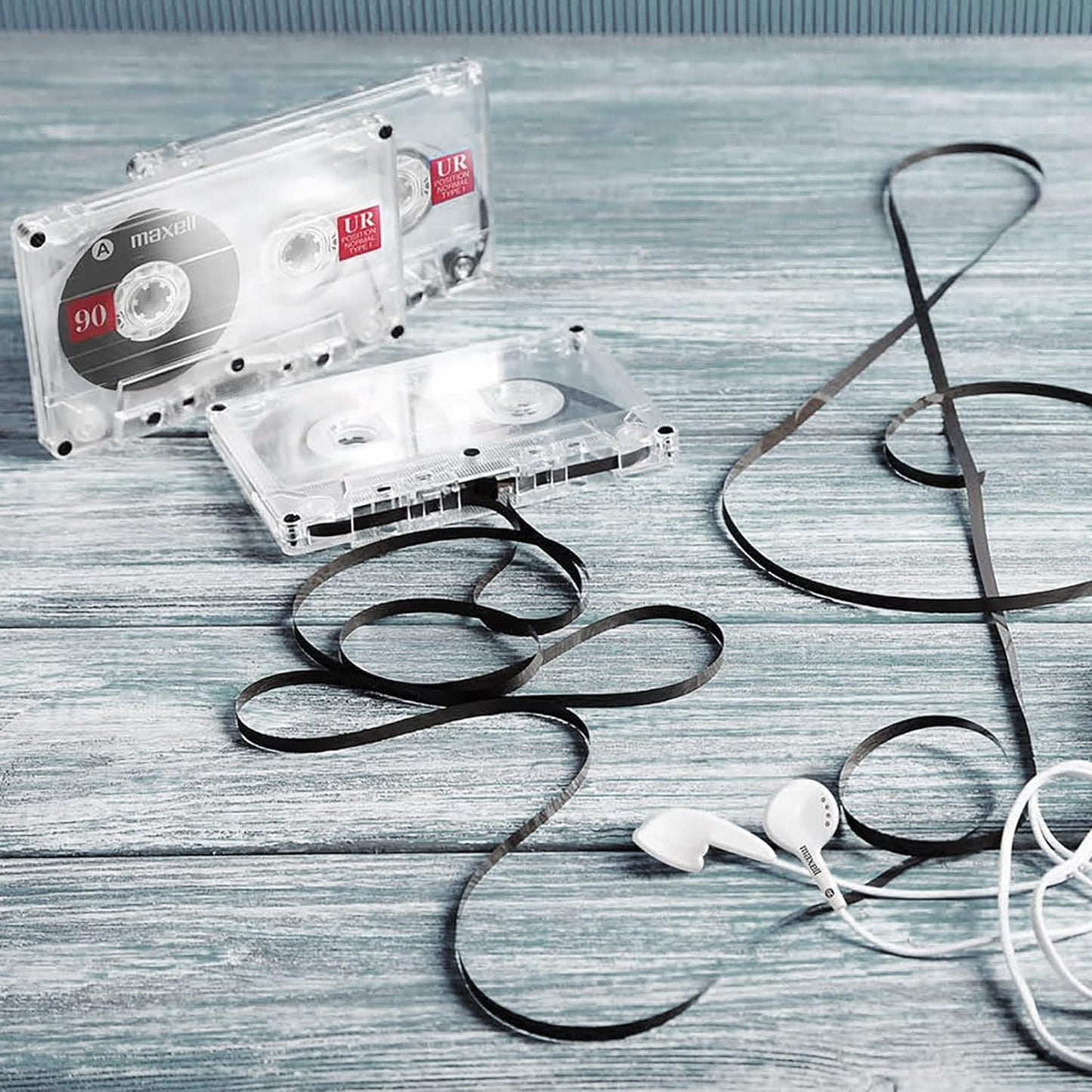 Maxell 90 Cassette 90 5 Pack UR Normal Bias Blank Audio Recording Tape, Low Noise, Minute Recording Time