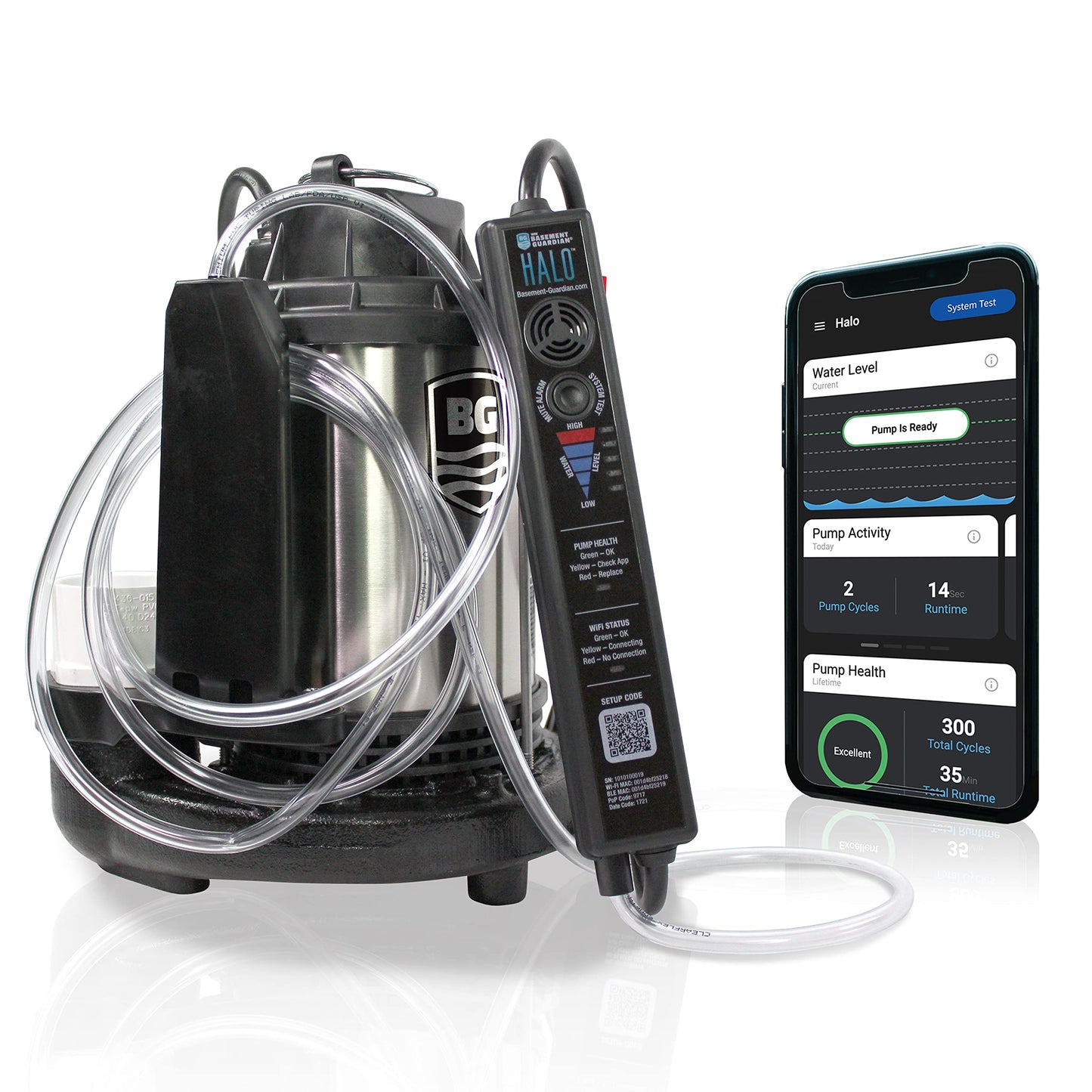 WAYNE - 3/4 HP Basement Guardian HALO - Up to 5,490 Gallons Per Hour - Digitally Connected Sump Pump Black
