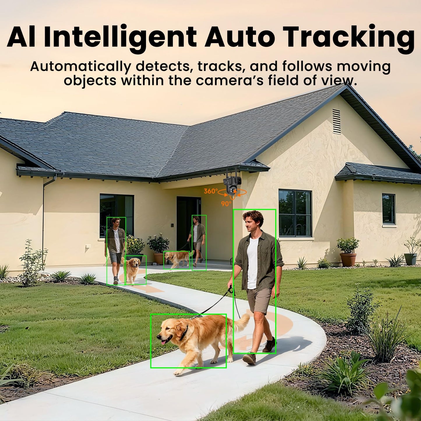 VeryFocal Dual Lens Wireless Security System, 4PCS 2-in-1 Cameras, 4K 10CH NVR, 500GB HDD, 24/7 Recording, WiFi 6 Mesh Long Range, No Subscription, AI Tracking, IP66 Waterproof for Home Office Outdoor