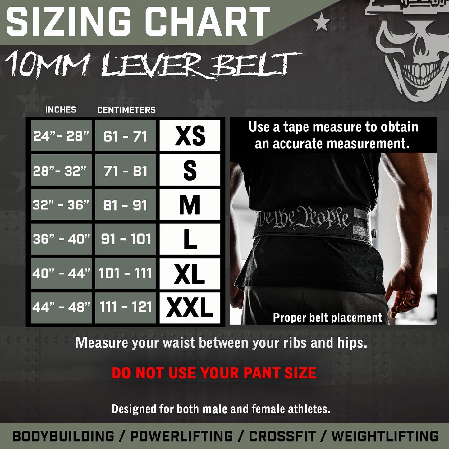 Weight Lifting Belt - Lever Gym Belt for Weightlifting, 10mm Leather Weight Belt for Men, 4 Inches Wide for Support & Stability for Workouts, Powerlifting, Bodybuilding, Fitness & Crossfit M PLG GRY