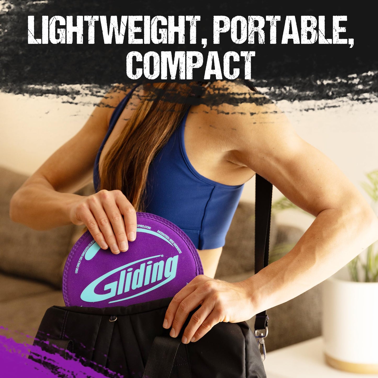 Gliding Discs for Working Out - Exercise Sliders for Hardwood Floors 1 Pair Purple, Authentic Workout Sliders Disc for Full Body Resistance Workout, Includes 4 Streaming Video Workouts