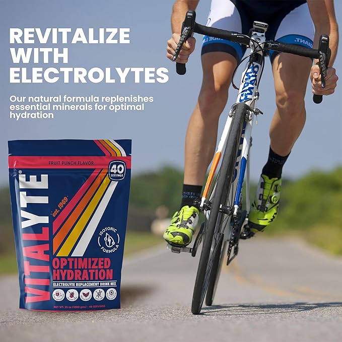 Vitalyte Electrolyte Powder Drink Mix, Isotonic Electrolyte Hydration Mix, Bulk Case Pack (12 Pack, Fruit Punch)