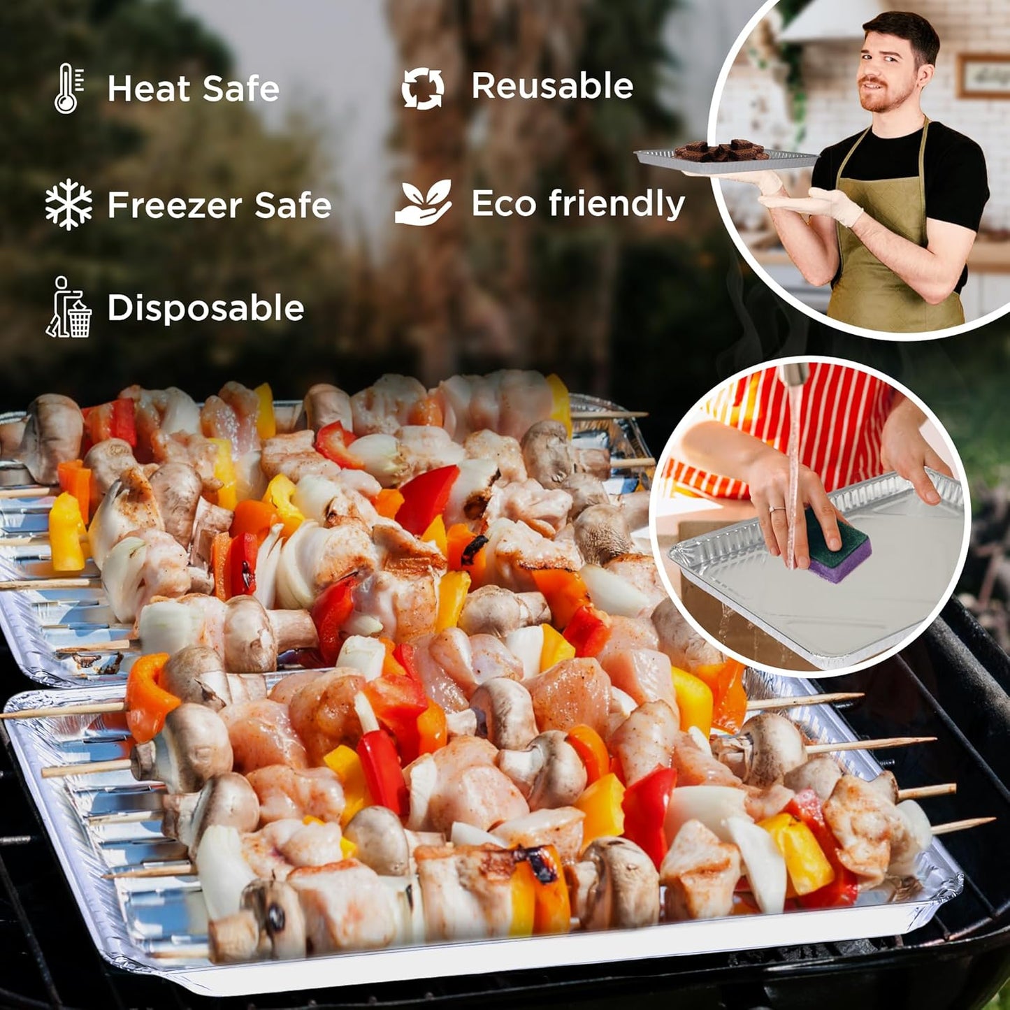 PLASTICPRO Aluminum Cookie Sheets - 100 Pack Heavy-Duty Disposable Baking Pans | 13 x 17 Inches