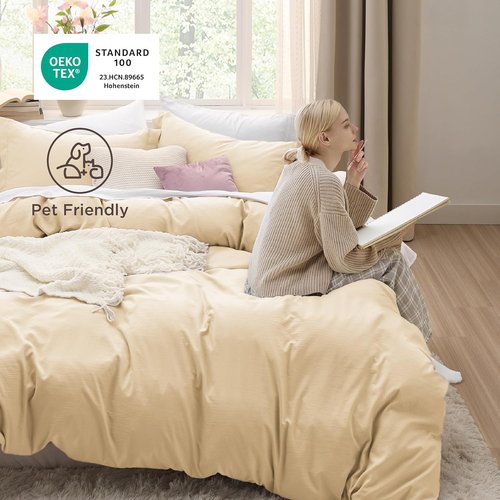 Bedsure King Size Duvet Cover Set - 3 Pieces Extra Soft Prewashed Bedding, 104x90 Inches with Zipper Closure & 2 Pillow Shams