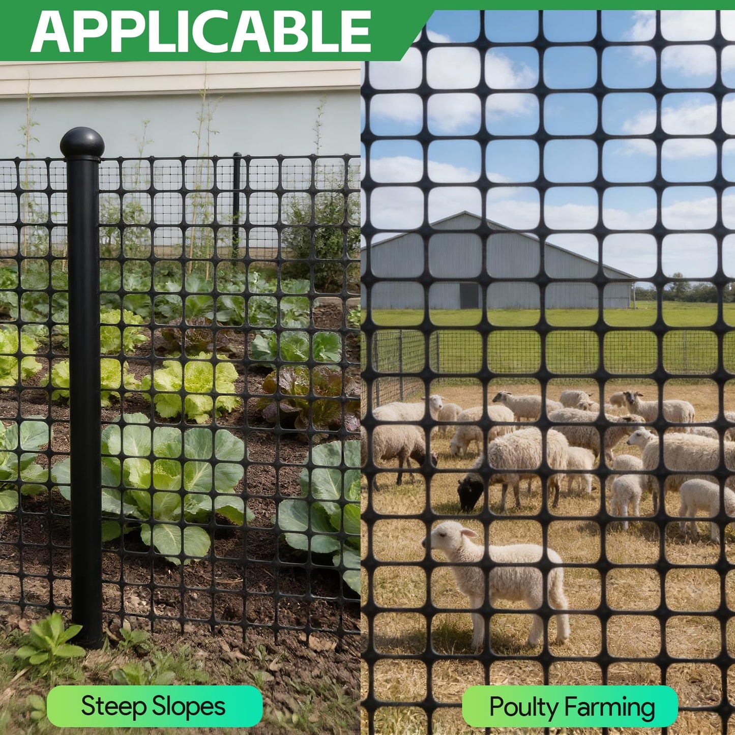 3ft x 164ft Retaining Wall Geogrid, Bi-Directional Universal Gravel Grid Geogrid, Heavy-Duty Bi-Directional Driveway Support Grid for Soil Reinforcement, Grid Size(2.1 × 2.1cm), Black