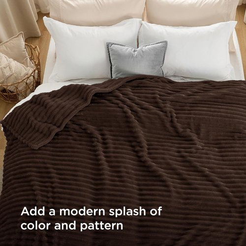 Bedsure GentleSoft Dark Chocolate Queen Blanket - Cozy Soft Throw for Couch, 90x90 Inches