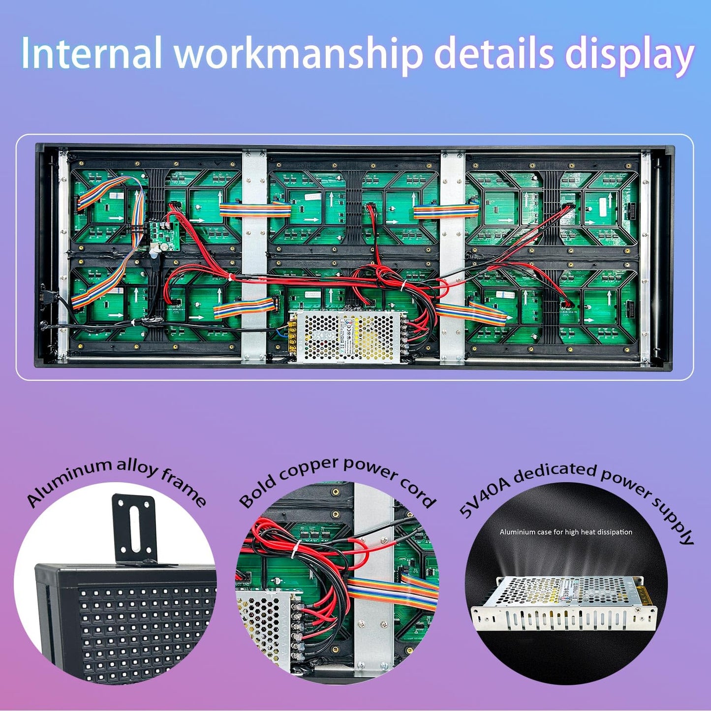 P10 Scrolling Programmable Led Sign For Business Custom Banner Advertising Outdoor Open Digital Led Display Screen Message Board Wifi Control High Brightness Neon Sign 77"X14"
