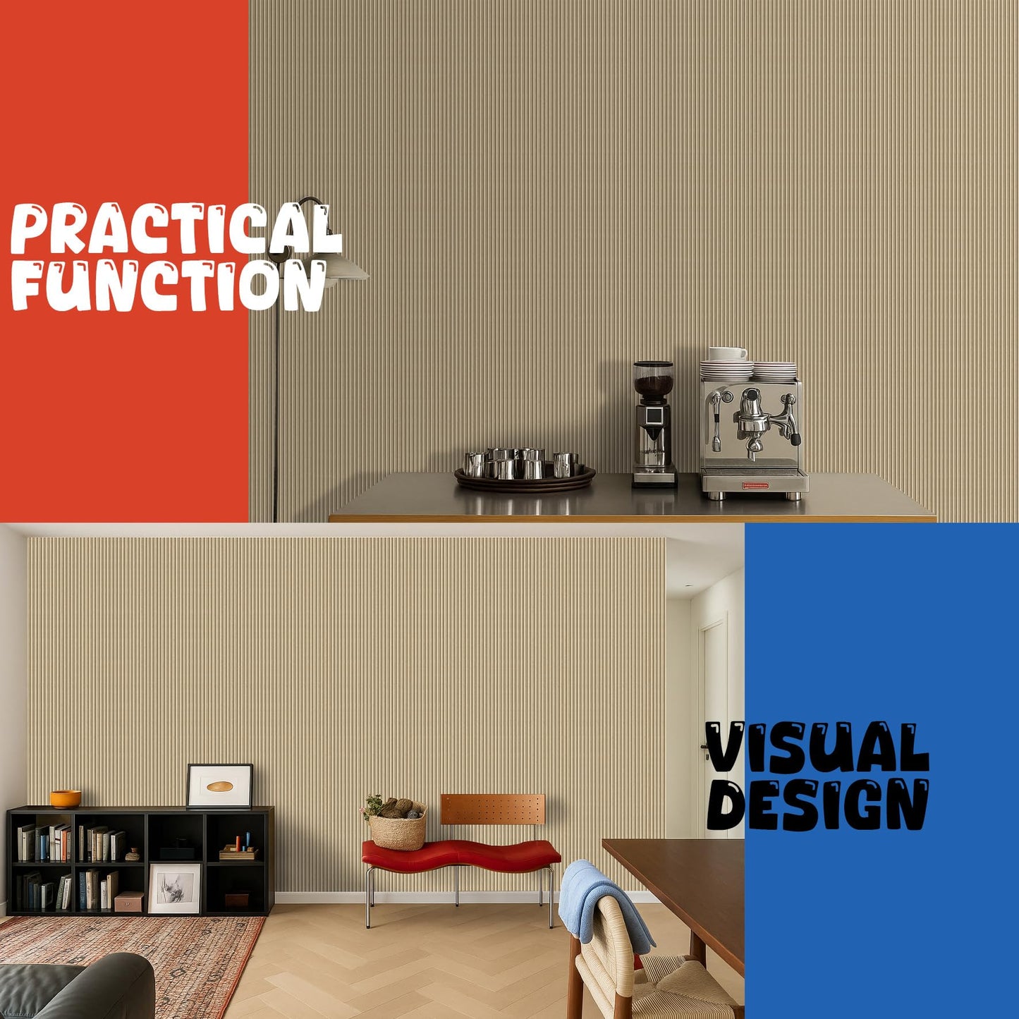 5 Pack Acoustic Panels,47.2x23.6x0.4 inch Acoustical Wall Panels,Large Soundproof Panels,Self-Adhesive Sound proof Panels for Walls,Acoustic Treatment for Recording Studio&Office,Camel