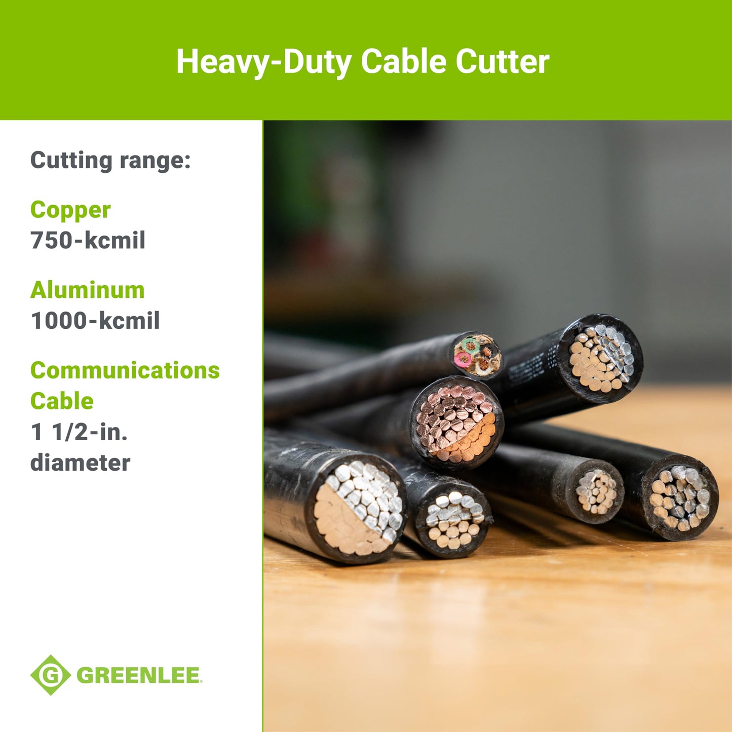 Greenlee 706 31-1/2" Heavy-Duty Cable Cutter for Copper, Aluminum, and Communications Cable
