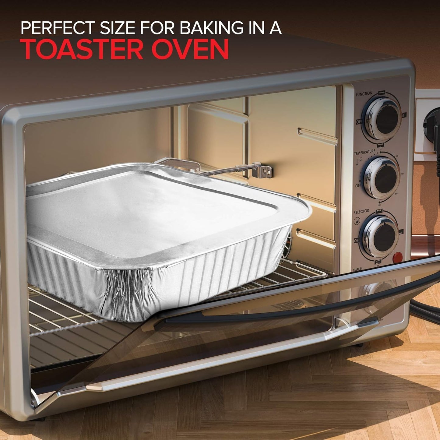 Stock Your Home 8x8 Foil Pans with Lids - 20 Pack of 8-Inch Square Aluminum Baking Containers