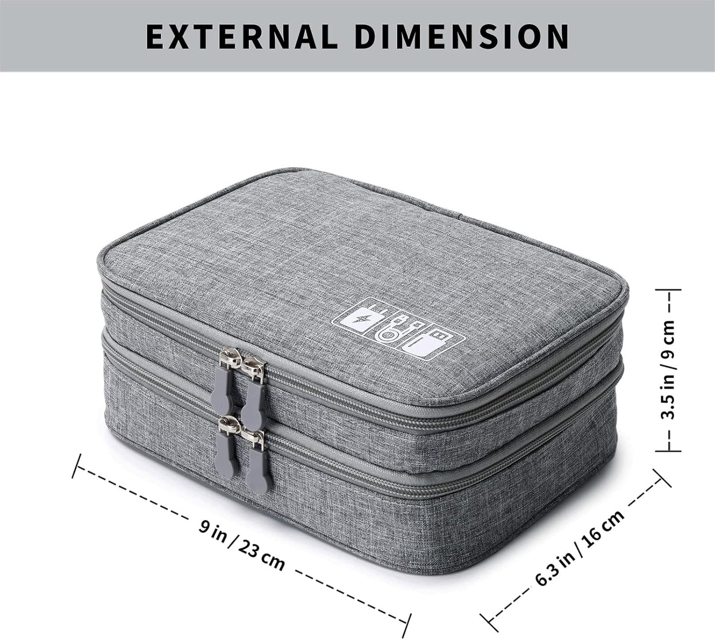 mygreen Electronics Organizer, Electronic Accessories Double Layer Travel Cable Organizer Cord Storage Bag for Cables