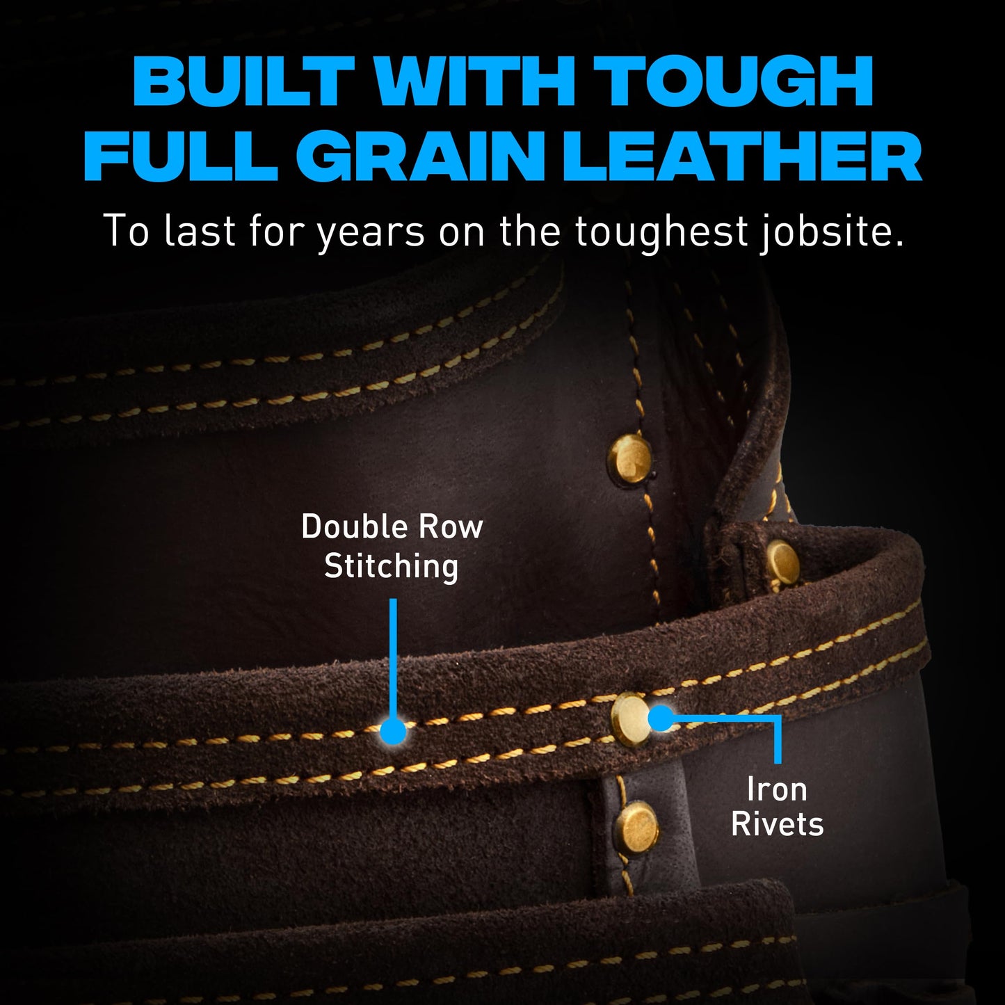 Ox Pro Drywall Tool Belt - 22-Pocket Leather Tool Belt Pouches - Made of Oil-Tanned Leather with Double-Stitching and Steel Rivets - OX-P263804